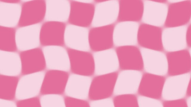 Pink warped checkerboard pattern waving seamless loop retro background