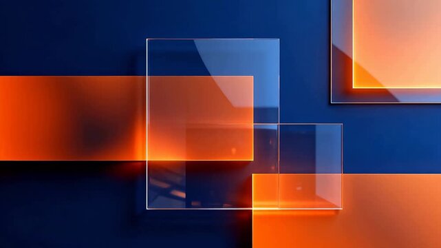 Abstract geometric shapes with orange and blue