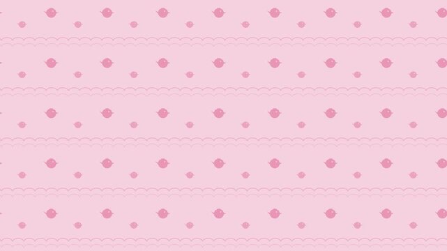Pink chidori japanese plover birds and waves pattern seamless loop cute background