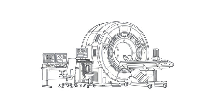 MRI Scanner Machine Vector Illustration