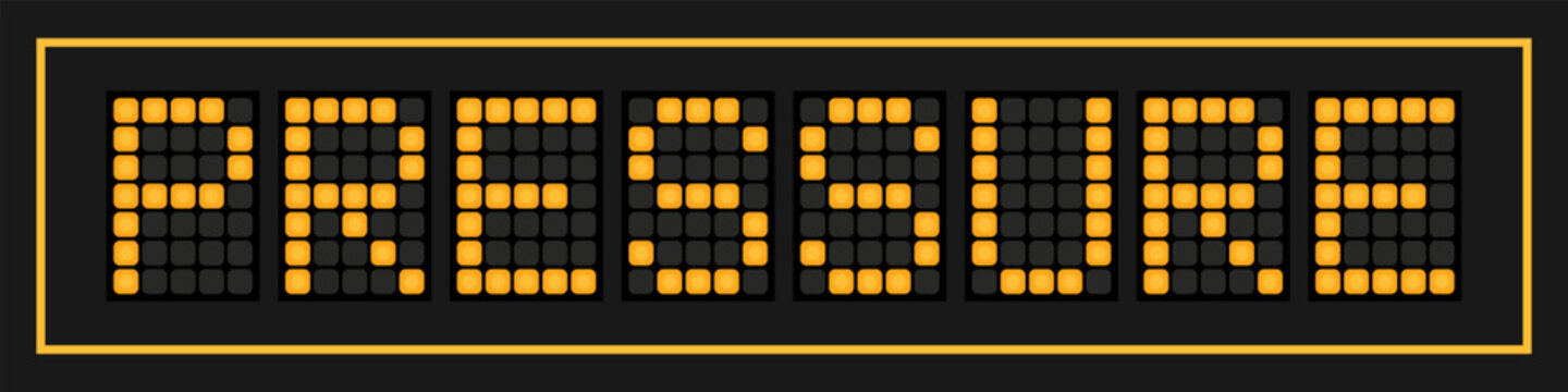 Orange color led banner in word pressure on black background