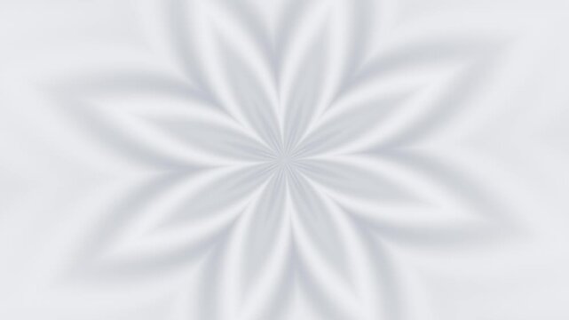 White kaleidoscope mandala blooming and rotating seamless loop meditation background