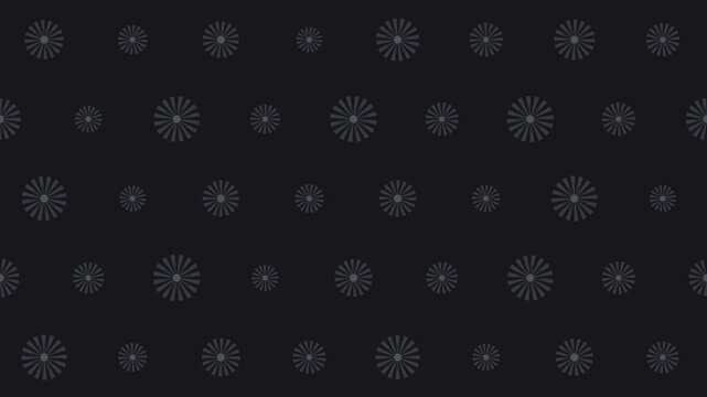Black kiku chrysanthemum japanese flower pattern blooming seamless loop background