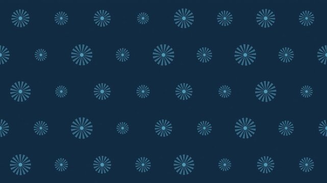 Blue kiku chrysanthemum japanese flower pattern blooming seamless loop background