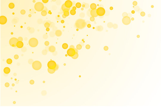 Sparkling golden particles, glowing bokeh lights isolated on dark transparent background	
