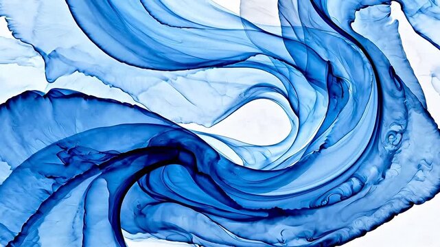 Abstract blue and white fluid patterns