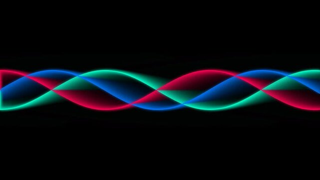 Intertwined RGB Sine Waves: Colorful Abstract Data Flow Visual