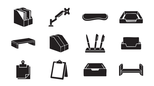 Construction, architecture, building, icons, symbols, set, 12 black and white clip art graphics