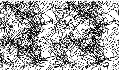 Fototapeta premium Black scribble pattern on white background