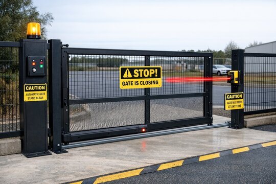 A gate with a warning sign indicating caution or restricted access