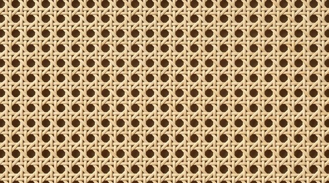 A close-up view of a woven rattan pattern with a natural texture and earthy tones