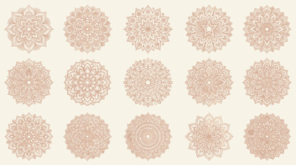 Fototapeta premium Ornate Mandala Collection: Intricate Ethnic Decorative Patterns