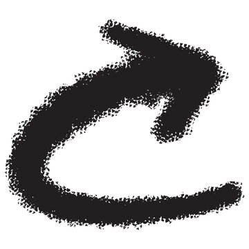 Hand drawn black zigzag growth trend arrow with crayon texture