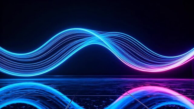 Neon light wave reflection