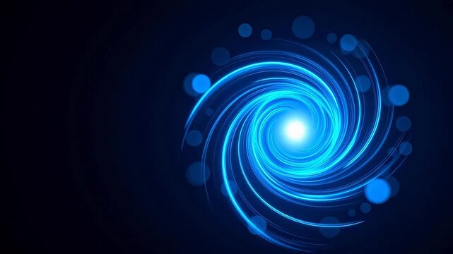 Blue glowing spiral light pattern