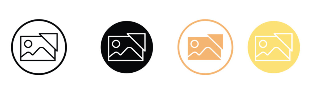 Image and Picture Gallery Icon Set for Digital UI and Web Interface Vector Illustration