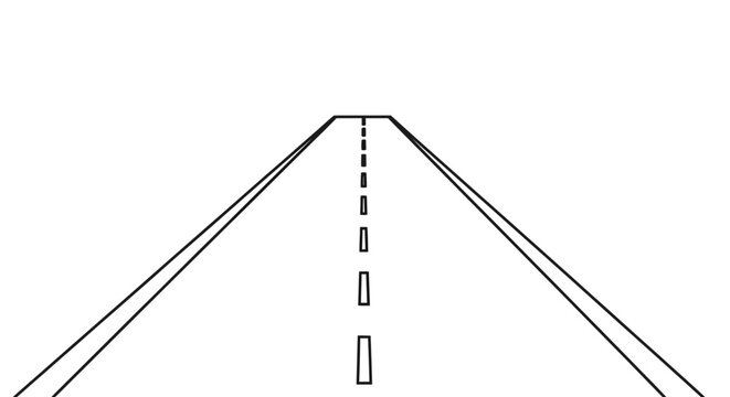 Road Ahead: Perspective View of Empty Asphalt Highway with White Lines