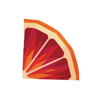 Artistic woodcut blood orange illustration, elegant vintage linocut block print style with hand-carved citrus fruit slice and rustic paper texture ／ 版画風のブラッドオレンジのイラスト