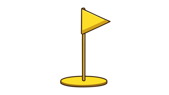 Small Yellow Flag Vector Illustration Featuring A Bright Solid Design Concept