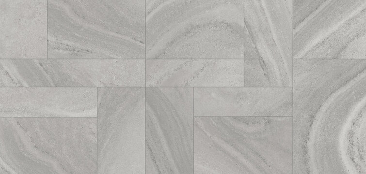 Grey sandstone tile texture, natural stone floor pattern with organic veining, architectural masonry surface for interior design and construction