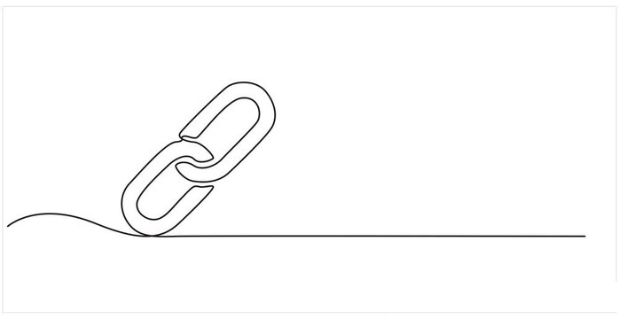 Animated self drawing of Linear background of chain. Continuous one line drawing of a chain. Chain icon isolated white background. Vector illustration