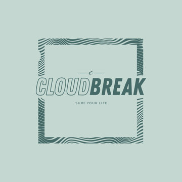 Modern Cloud break Surf Apparel Graphic Design