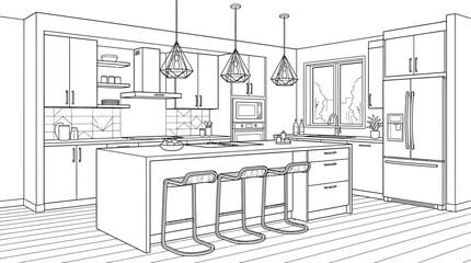 Fototapeta premium modern kitchen vector