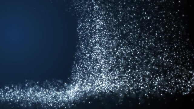 Abstract futuristic digital landscape grid with glowing blue particles rising from wave data terrain.