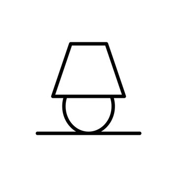 Elegant Bedside Nightstand Lamp Icon Vector. Bedroom Lighting Interior and Illumination Decor Symbol.
