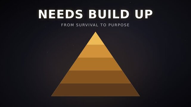 Needs Build Up Pyramid Illustration from Survival to Purpose  