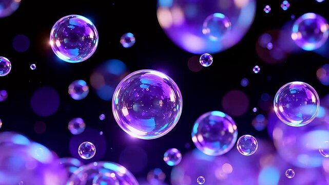Glowing bubbles in dark space