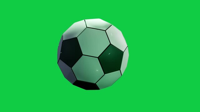 Bright point starting UR moving center spraying forming green faceted ball showing panels on alpha