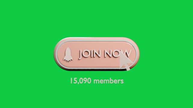 Cursor moving to 3D JOIN NOW button clicking to join and updating count on transparent layer