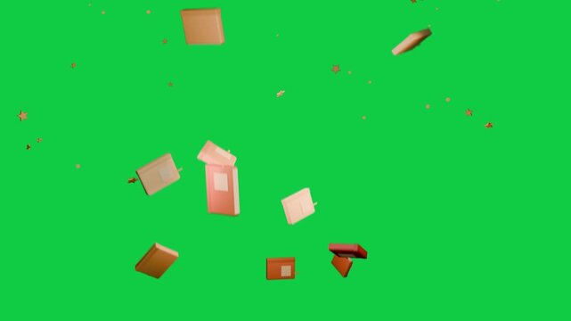 3D notebooks entering top rotating into ring as pillar redirecting paths for demo on transparent bg