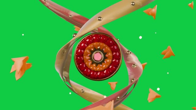 On spin ribbons twisting disk while shards drifting dots moving balancing transparent background