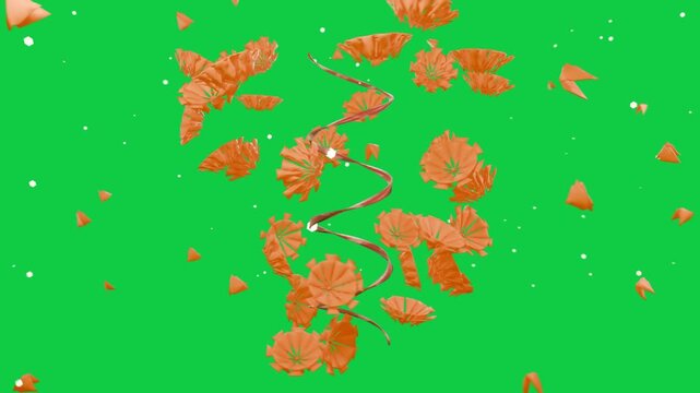 Helix pulsing, petals loosening, rotating out while nodes drifting, showing dispersion, transparent