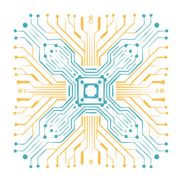 Symmetrical Circuit Board Illustration