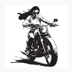 Obraz premium girl on motorcycle