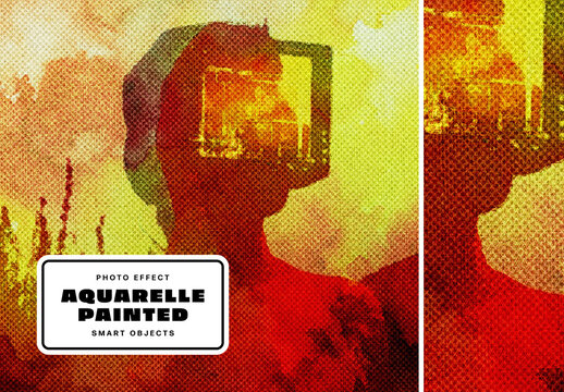 Aquarelle Painted Photo Effect For Poster And Social Media Design