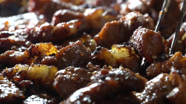 Korean pork ribs charcoal BBQ grilled meat traditional table set side dish rice soup restaurant k food 돼지갈비 숯불갈비 숯불구이 석쇠 구이 고기 불고기 삼겹살 양념돼지고기 정식 한식 백반 반찬 밥 국 한국식 상차림 식당 음식 요리 케이푸드