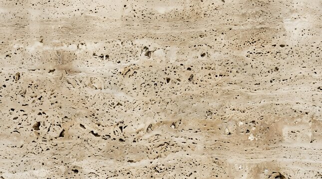 Detailed Close Up of Natural Travertine Stone Texture with Beige Patterns