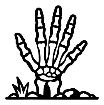 Skeleton hand illustration vector isolated on white background