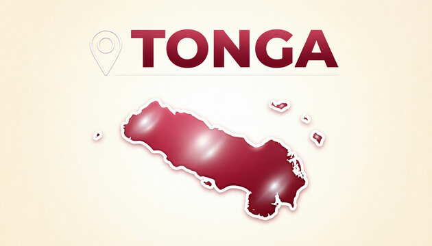 Tonga Political Map with Island Boundaries Premium 3D Vector Illustration