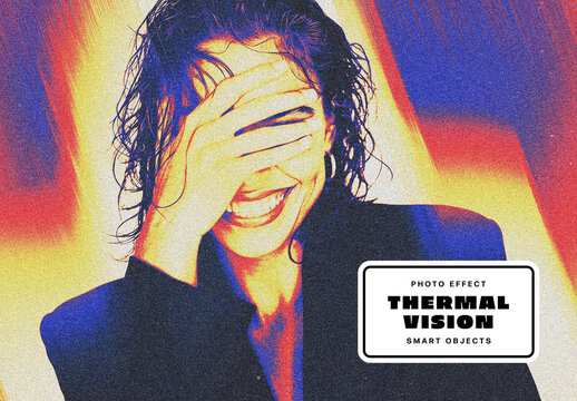 Thermal Vision Photo Effect For Poster And Social Media Design
