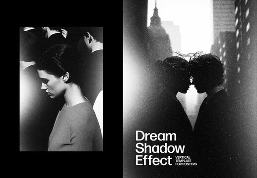 Vertical Dream Shadow Effect For Poster And Print Design
