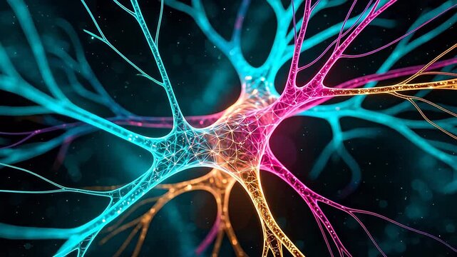 Colorful abstract neuron structure