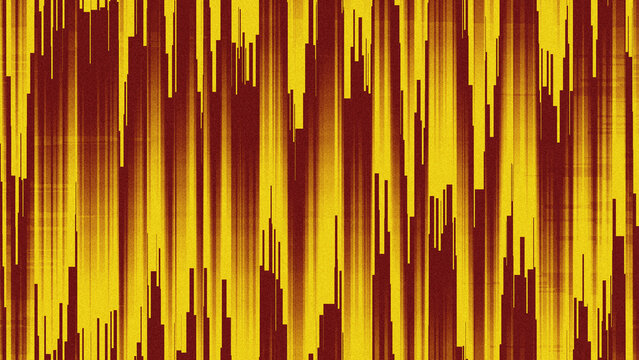 Abstract yellow and maroon red vertical pixel sorting glitch texture background