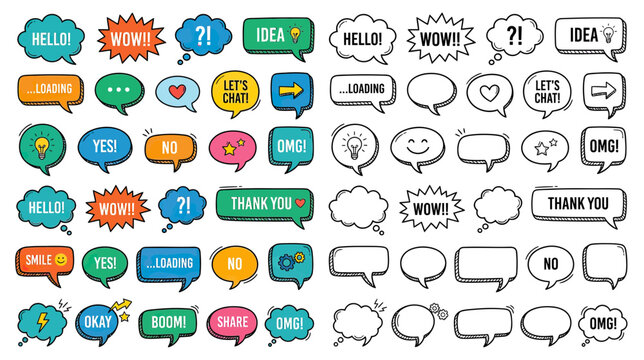 Speech Bubbles Collection: Communication, Ideas, Emotions and Messages