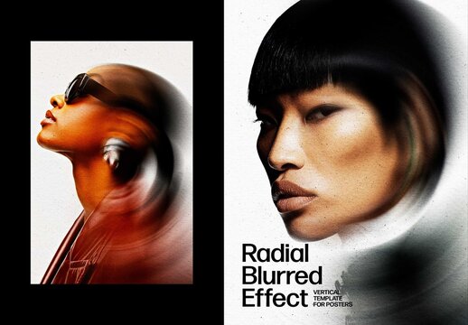 Vertical Radial Blur Effect For Poster And Print Design