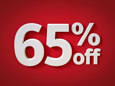 65% OFF Sale tag. 65% Discount Offer.
Discount Promotion. Big sale collection for
banners, labels, posters. Discount offer
price. Vector illustration. Special offer 65%
off label or price tag.